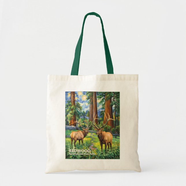 Tote Bag Cerf de la faune de la forêt ancienne de séquoias  (Devant)