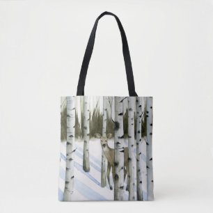 Tote Bag Cerf en chute de neige
