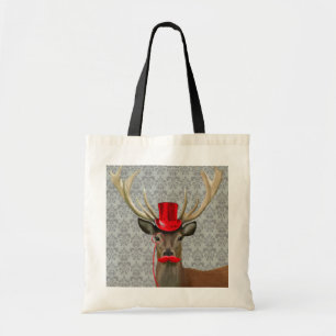 Tote Bag Cerfs communs avec Red Hat et la moustache