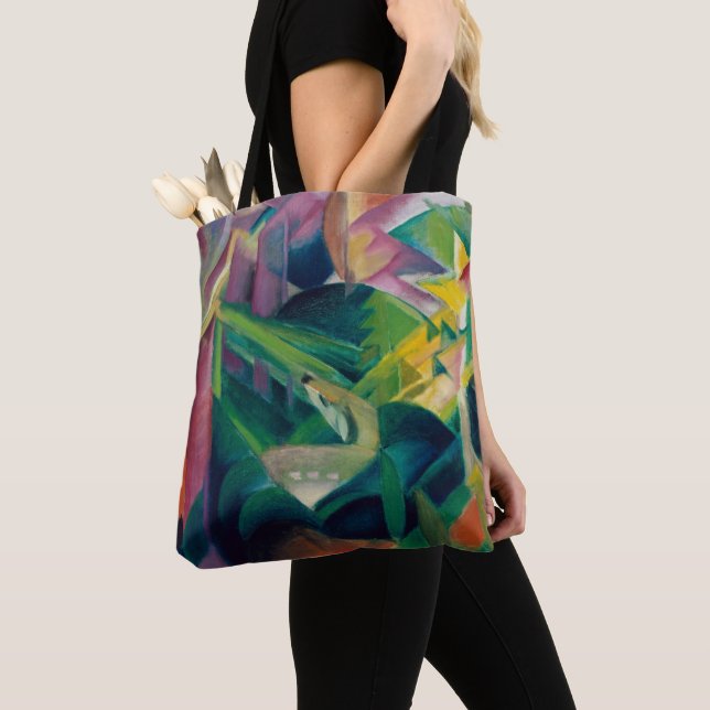 Tote Bag Cerfs dans un jardin de monastère de Franz Marc (De près)