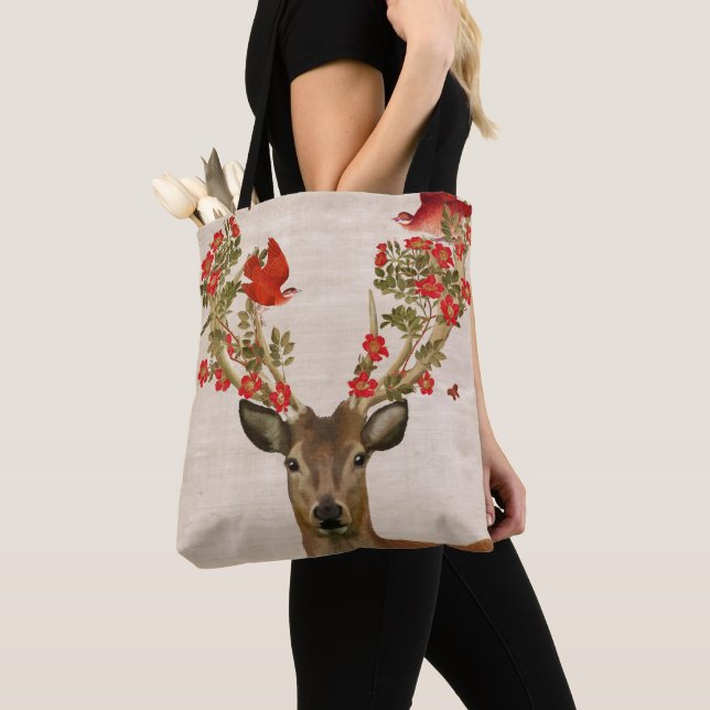 Tote Bag Cerfs et Inséparables (De près)