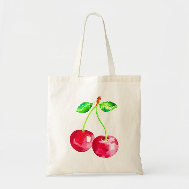 Tote Bag Cerise, Cerises rouges (Devant)
