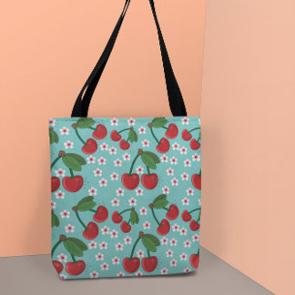 Tote Bag Cerise sur le dessus