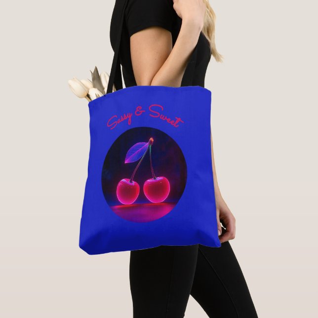 Tote Bag Cerise Vibe Power - Fierce & Fun (De près)