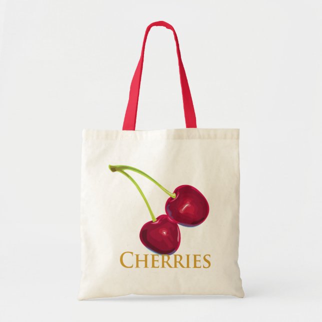 Tote Bag Cerises de tiges (Devant)