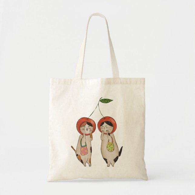 Tote Bag Cerises Félinées (Devant)