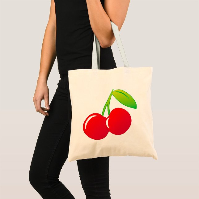 Tote Bag Cerises rouges brillantes (Créateur téléchargé)