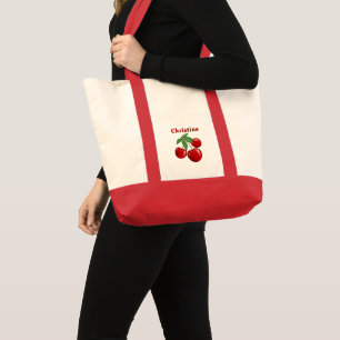 Tote Bag Cerises rouges personnalisées