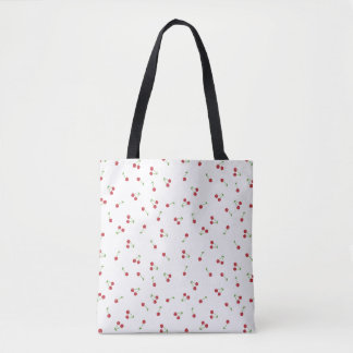 Tote Bag Cerisier Fleur Motif Blanc
