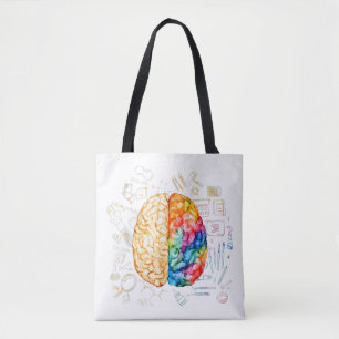 Tote Bag Cerveau Coloré - Science Et Art - Neuroscience Ne
