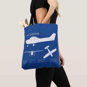Tote Bag Cessna 172 Skyhawk - Plan directeur de l'avion ABD