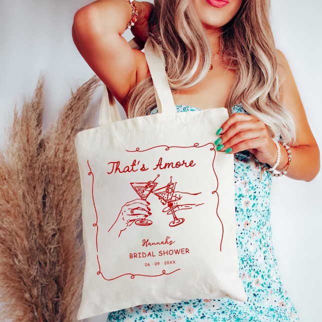 Tote Bag C'est Amore Italien Drawn Engagemen Fête des marié (Créateur téléchargé)