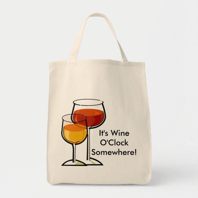 Tote Bag C'est heure de vin quelque part ! (Devant)