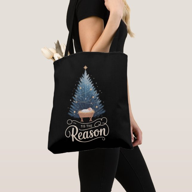 Tote Bag C'Est La Raison De La Bible De Noël Religieuse Chr (De près)