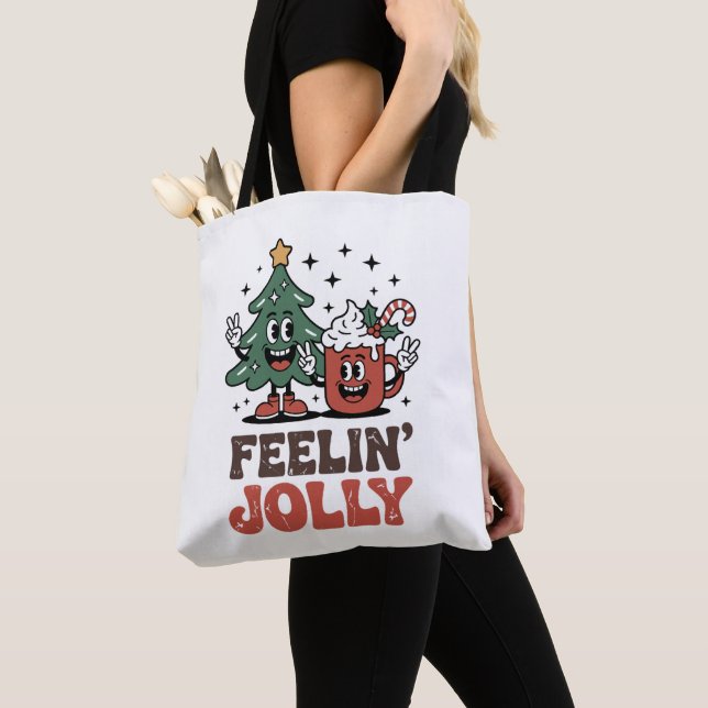 Tote Bag C'Est La Saison Arbre De Noël Santa Hat Café (De près)