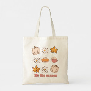Tote Bag C'est la saison automne Feuilles, Citrouille et Fl