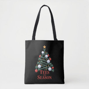 Tote Bag C'est la saison de golf Drôle de Noël Golf Arbre