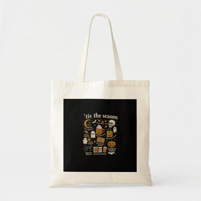 Tote Bag C'Est La Saison Halloween Icônes Design Automne (Devant)