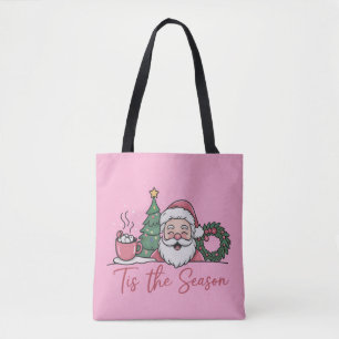 Tote Bag C'est la saison Noël Mignon Hiver Latte Père Noël