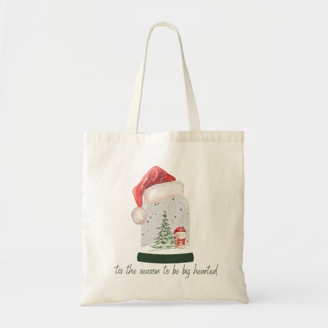 Tote Bag C'est la saison pour être grand coeur Noël neige (Devant)