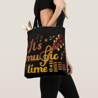 Tote Bag C'est l'heure de la musique, la guitare d'or