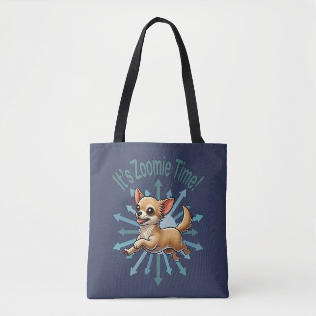 Tote Bag C'est l'heure de Zoomie Chihuahua (Devant)