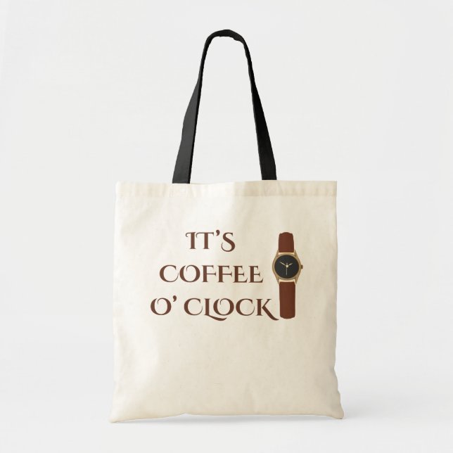 Tote Bag C'est l'heure du café Humour café (Devant)