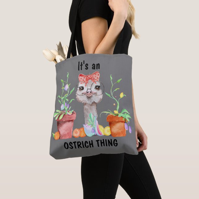 Tote Bag C'est mignon, une autruche (De près)