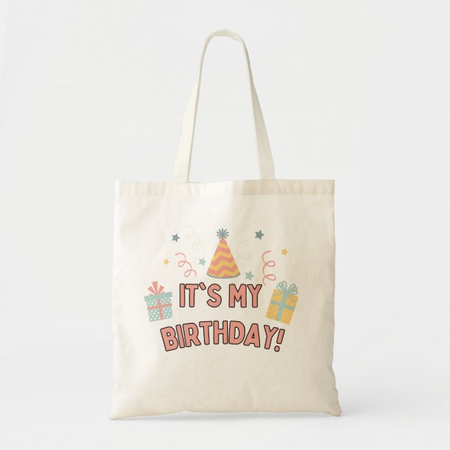 Tote Bag C'est mon casquette de fête d'anniversaire présent (Devant)