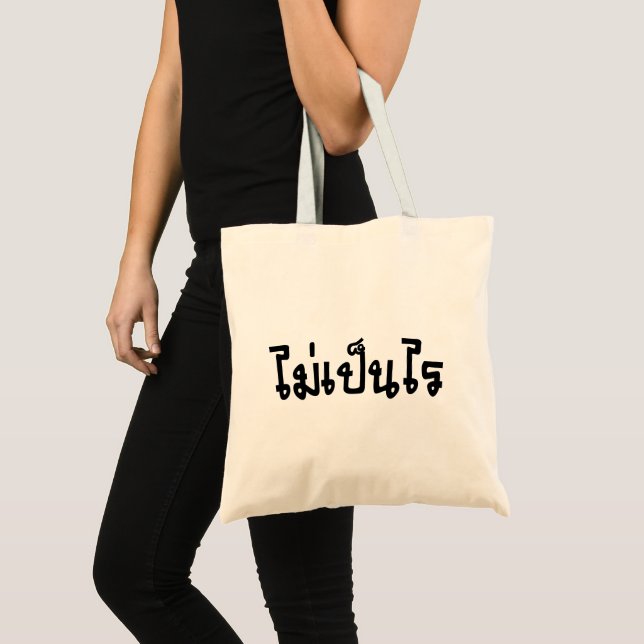 Tote Bag C'est OK ♦ Mai Pen Rai in Thai Language Script ♦ (Devant (produit))