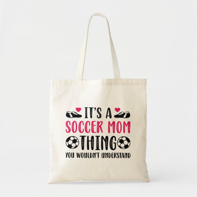 Tote Bag C'est une maman de football (Devant)
