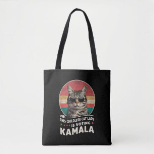 Tote Bag Cette dame de chats sans enfants vote Kamala