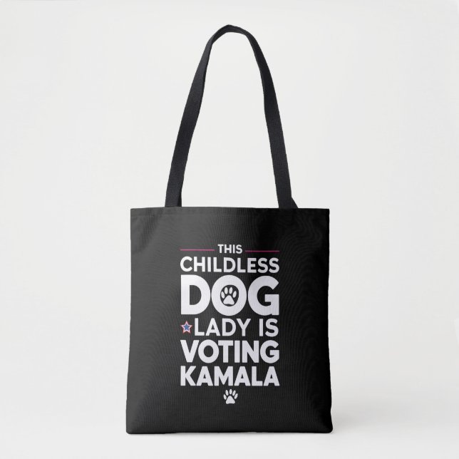 Tote Bag Cette dame de chien sans enfant votera l'élection  (Devant)