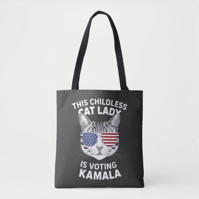 Tote Bag Cette Femme Sans Enfant Vote L'Élection De Kamala (Devant)