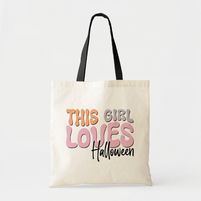 Tote Bag Cette fille adore Halloween (Devant)