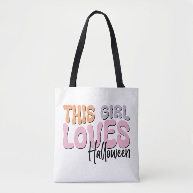 Tote Bag Cette fille adore Halloween (Devant)