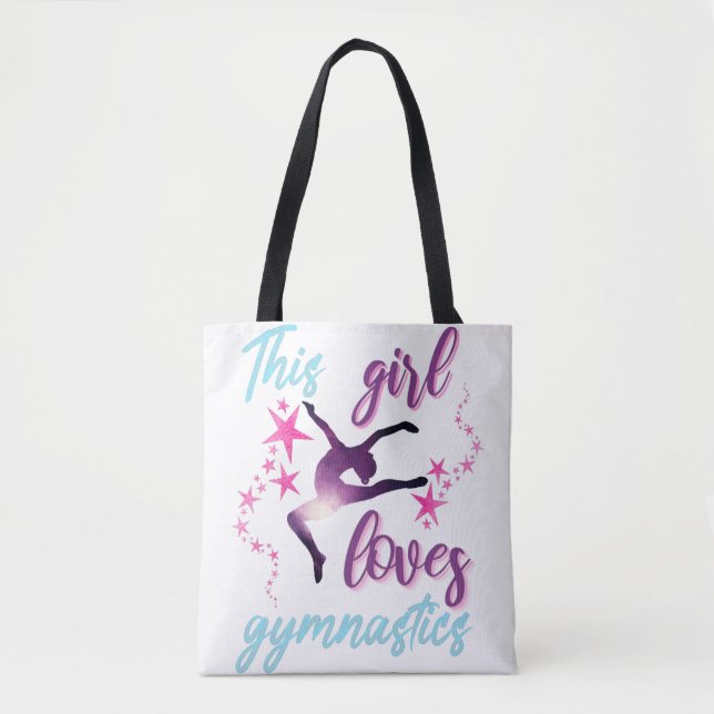 Tote Bag Cette Fille Aime La Gymnastique Étoiles Leap (Devant)