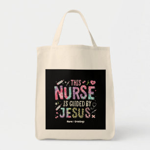 Tote Bag Cette Infirmière est guidée par Jésus Faith-Filled