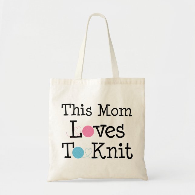 Tote Bag Cette maman aime tricoter (Devant)