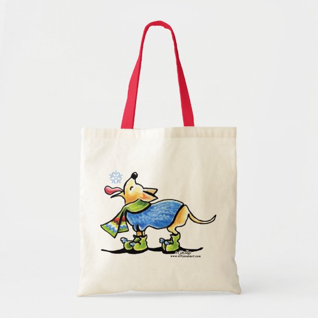 Tote Bag Chahuahua Hiver Flocon de neige (Devant)