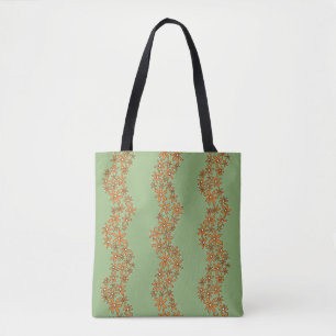 Tote Bag Chaîne de marguerite Fleur laide rayures orange su
