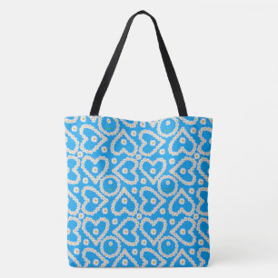 Tote Bag Chaînes de marguerite blanche Coeurs et cercles su