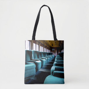 Tote Bag Chaises Bleu Turquoise