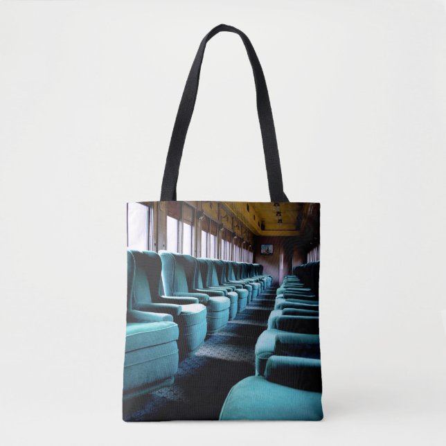Tote Bag Chaises Bleu Turquoise (Devant)