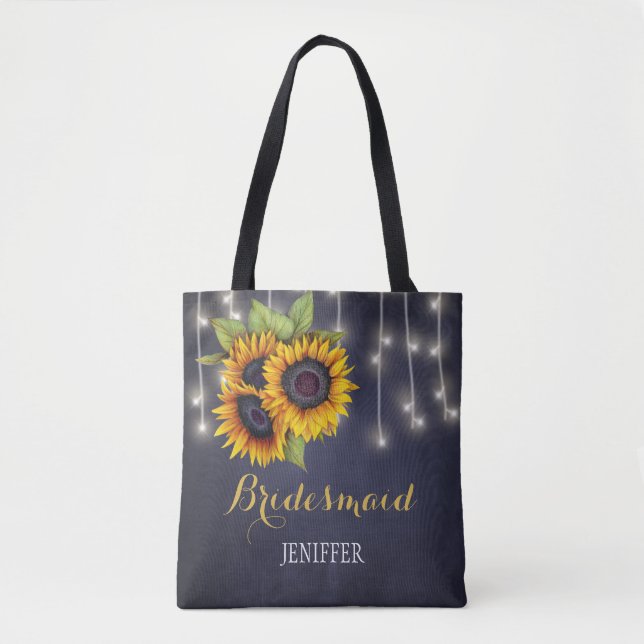 Tote Bag Chaleur de tournesol rustique mariage bridesmaid (Devant)