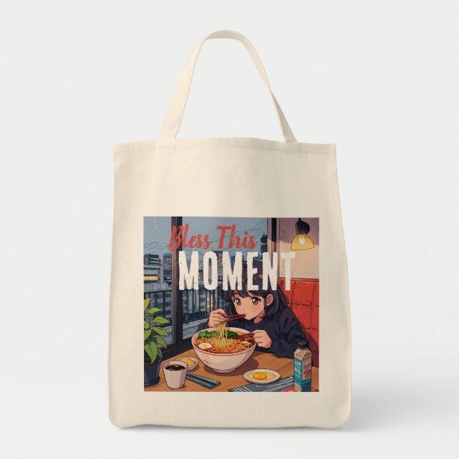 Tote Bag Chaleureux Ramen Fourre-tout - Retro Japonais Food (Devant)