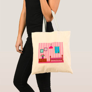 Tote Bag Chambre Enfant Fleurs Roses