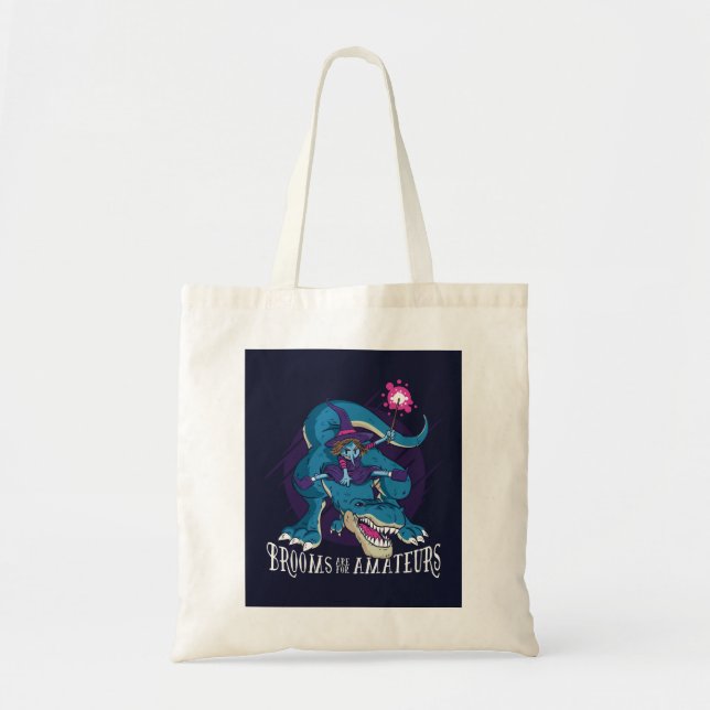 Tote Bag Chambres pour Amateurs, T-rex Riding Witch (Devant)