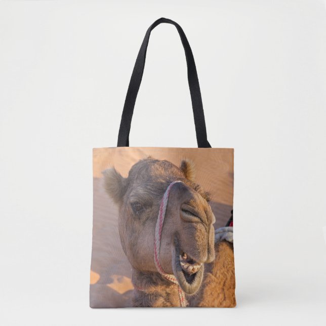 Tote Bag Chameau avec une expression faciale drôle - Oman (Devant)
