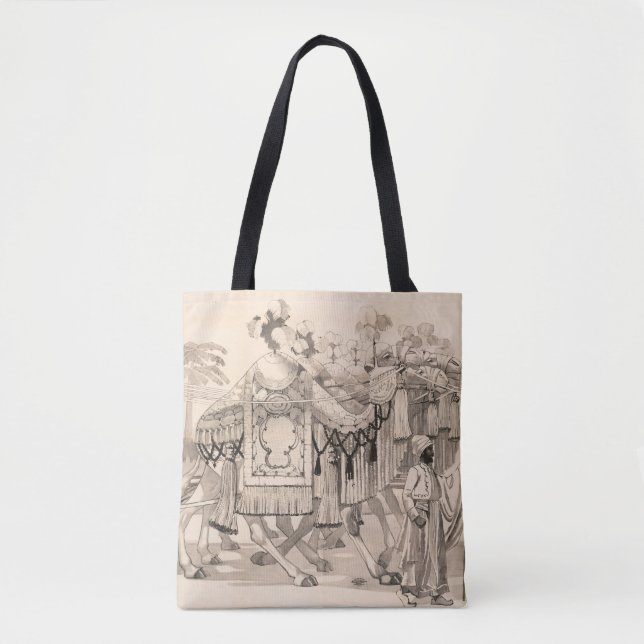 Tote Bag Chameaux Marchant Habillés En Costume (Devant)